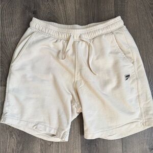 Puma Men's Off-White Athletic Shorts